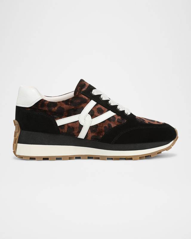 Valentina Mixed Leather Retro Sneakers